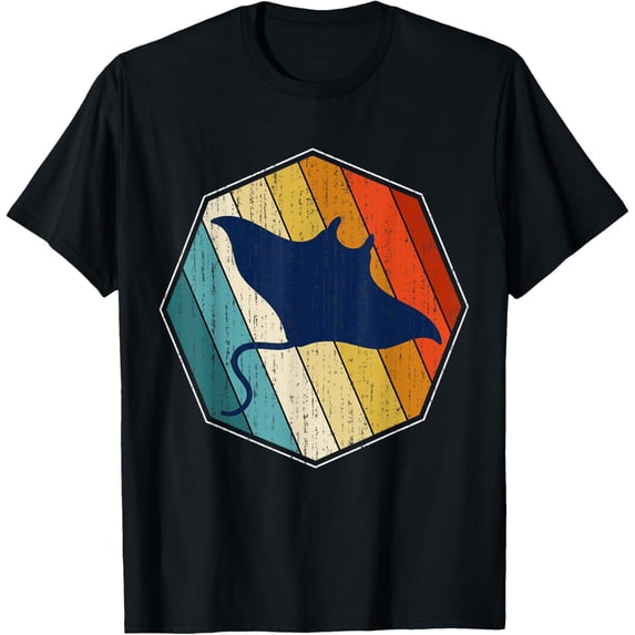Retro Ocean Animal Stingray Manta Ray T-Shirt