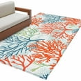 thumbnail image 1 of Retro Ocean Area&nbsp;Rug 3x5ft Coral Orange Blue Green Nautical Coastal Non-Slip&nbsp;Washable Square&nbsp;Rugs Soft Felt Indoor Floor Mat for Bedroom Kitchen Living Room Bathroom, 1 of 9