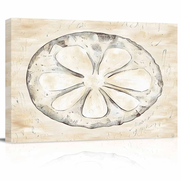 Retro Ocean Canvas Print Wall Art Sand Money Farmhouse Vintage Pictures Painting Morden Artwork for Living Room Bedroom, Ready to Hang - 12"x16"
