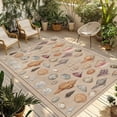 thumbnail image 1 of Retro Ocean Outdoor Rug for Patio/Deck/Porch, Non-Slip Large Area Rug 5 x 7 Ft, Brown Coastal Shells Conch Underwater Indoor Outdoor Rugs Washable Area Rugs, Reversible Camping Rug Carpet Runner, 1 of 8