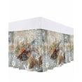 thumbnail image 1 of Retro Ocean Turtle Bed Skirt Queen Size 16&nbsp;Inch Drop, Marine Life Starfish Watercolor Wrap Around Dust Ruffle Bedskirts, Wrinkle & Fade Resistant Easy Fit Bedskirt with Adjustable Elastic, 1 of 8
