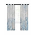 thumbnail image 1 of Retro Oceans Blackout Curtains for Bedroom Living Room, Watercolor Blue Beige Jellyfish Seahorses Seaweed 63 In Long Thermal Insulated Room Darkening Drapes Grommet Window Treatments, 52 x 63 In, 1 of 9