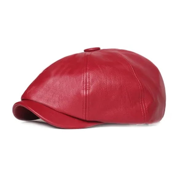 Retro Octagonal Leather Hat Autumn Men's Beret Elegant Fashion Cap Caps For Men Women ,Unique Design