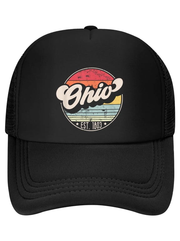 Retro Ohio Home State OH Cool 70s Style Sunset Baseball Cap