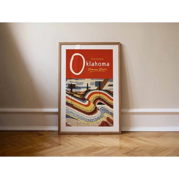 Retro Oklahoma Sooner State State Travel Poster