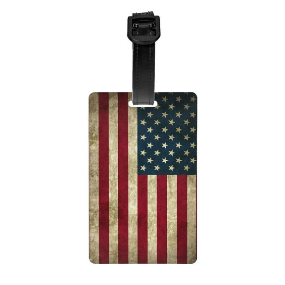 Retro Old America Flag Luggage Identifier Name Tag For Backpacks Suitcases Bags Baggage