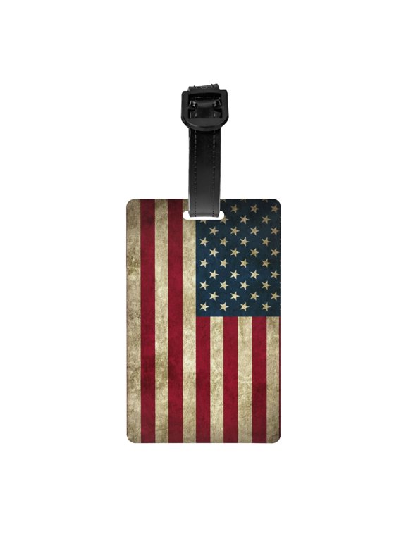 Retro Old America Flag Luggage Identifier Name Tag For Backpacks Suitcases Bags Baggage