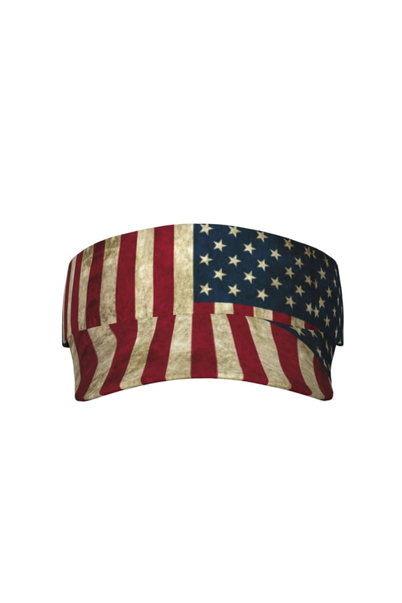 Retro Old America Flag Sport Visor Hats Sun Protection Outdoor Activity For Women Men