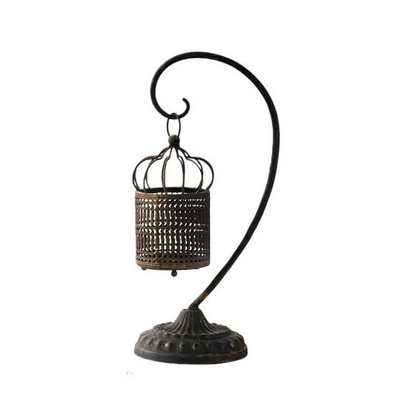 Retro Old Birdcage Wrought Iron Candlestick Decorative Candle Stand For Table Wedding Dinning Party