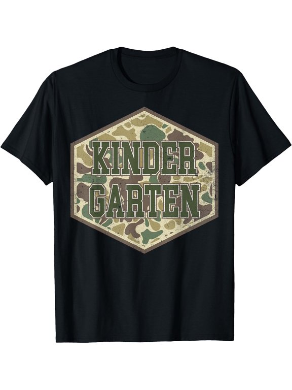 Retro Old Camo Back To School Kindergarten Boys Camouflage T-Shirt