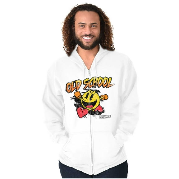 Retro Old School Arcade Game PACMAN Zip Up Hoodie Men's Women's Brisco Brands X
