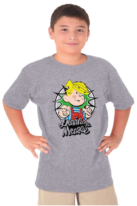 Retro Old School Dennis The Menace Crewneck T Shirts Boy Girl Teen Brisco Brands L