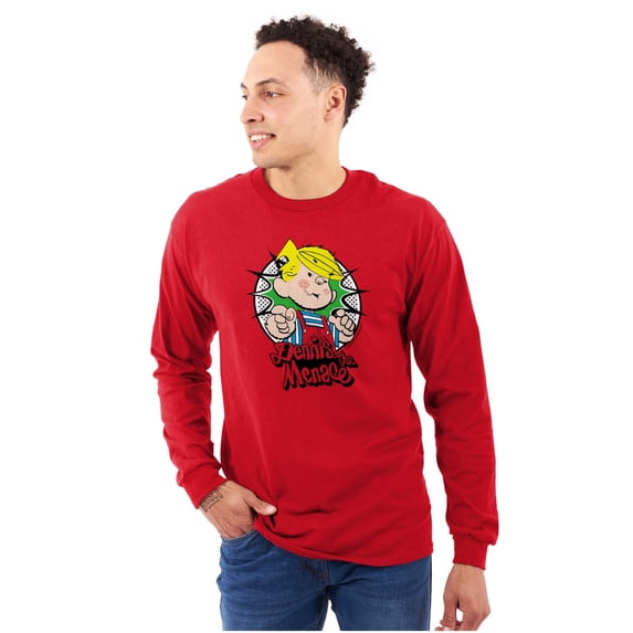 Retro Old School Dennis The Menace Long Sleeve TShirt Men Women Brisco Brands L