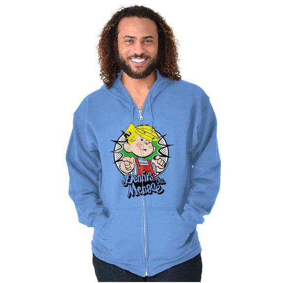 Retro Old School Dennis The Menace Zip Up Hoodie Men's Women's Brisco Brands L