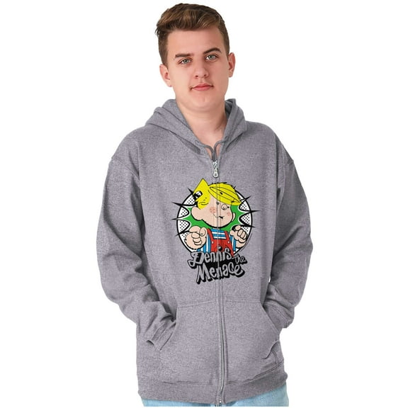 Retro Old School Dennis The Menace Zip Up Hoodie Men's Women's Brisco Brands S