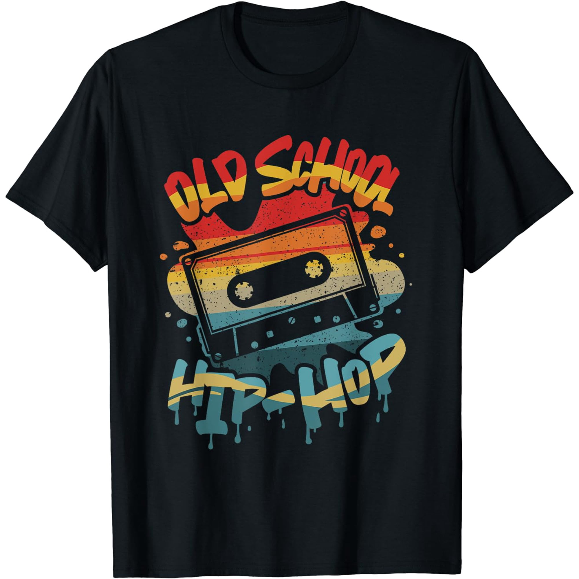 Retro Old School Hip Hop 80s 90s Graffiti Cassette Mixtape Short Sleeve ...