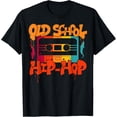 thumbnail image 1 of Retro Old School Hip Hop 80s 90s Graffiti Cassette T-Shirt men and women can wear, black, white, gifts, 1 of 4