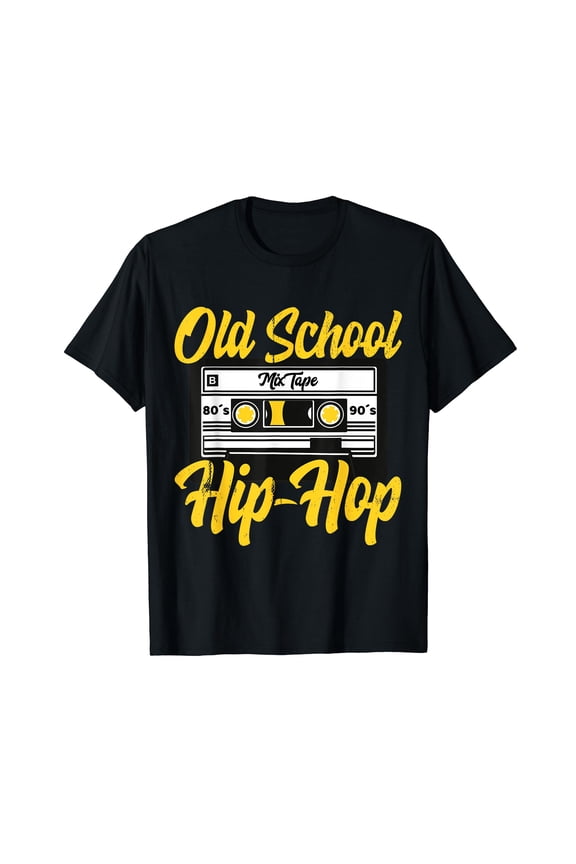 Retro Old School Hip Hop 80s 90s Mixtape Cassette Gift Black T-Shirt