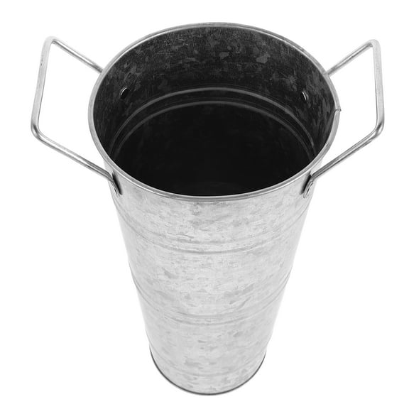 Tin Flower Bucket Decorative Jug Pot Plants Vases Milk Pitcher Silver