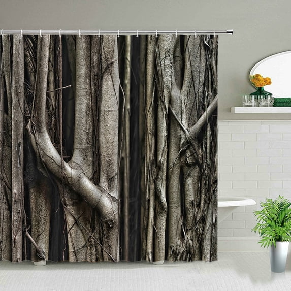 Retro Old Wood Grain Shower Curtain Bathroom Bathtub Waterproof r Bath Curtains Polyester Fabric Cloth Background with
