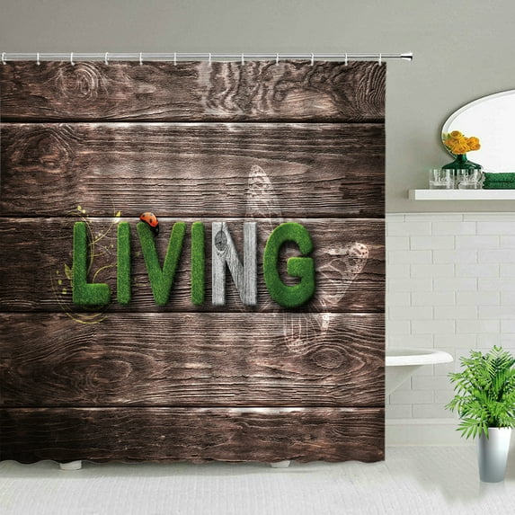 Retro Old Wood Grain Shower Curtain Bathroom Bathtub Waterproof r Bath Curtains Polyester Fabric Cloth Background with