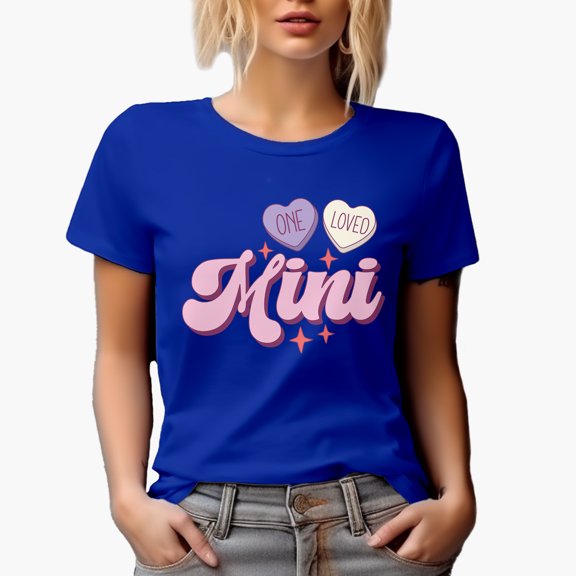 Retro One Loved Mini, Mother-To-Daughter Mother's Day Gift, Royal Blue T-Shirt, Large
