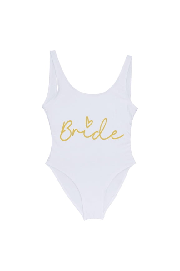 Retro One Piece Swimsuit for Bride Squad Swimwear Ruched Tummy Control Sexy Back Crossover Bathing Suit