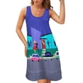 thumbnail image 1 of Retro Open House Party Sleeveless U-Neck Fake Two Piece Dress birthday dress Women's clothing, 1 of 6