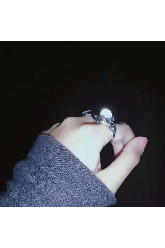 Retro Open Ring Crystal Ball Beaded Adjustable Finger Jewelry Fashion Accessory for Women Bohemian Style Handmade