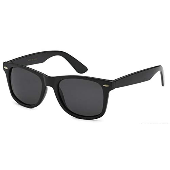 Retro Optix Sunglasses Classic 80's Vintage Style Design (Black Gloss, Polarized)