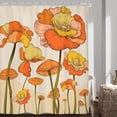 thumbnail image 1 of Retro Orange Floral Mushroom Shower Curtain 70s Rustic Vintage Yellow Abstract Aesthetic Flower Plant Botanical 72Wx72H Inch Modern Fabric Decor Bathroom Polyester Waterproof 12 Pack Hooks, 1 of 6
