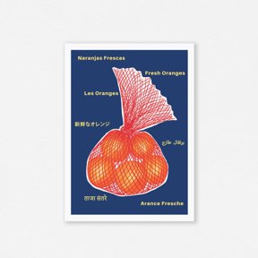 Retro Orange Mesh Bag Print, Unframed Paper Poster 8x10in