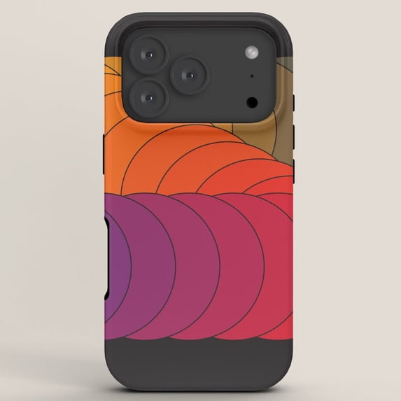 Retro Orange, Red and Purple Layered Arch Tough Case for Apple iPhone ...