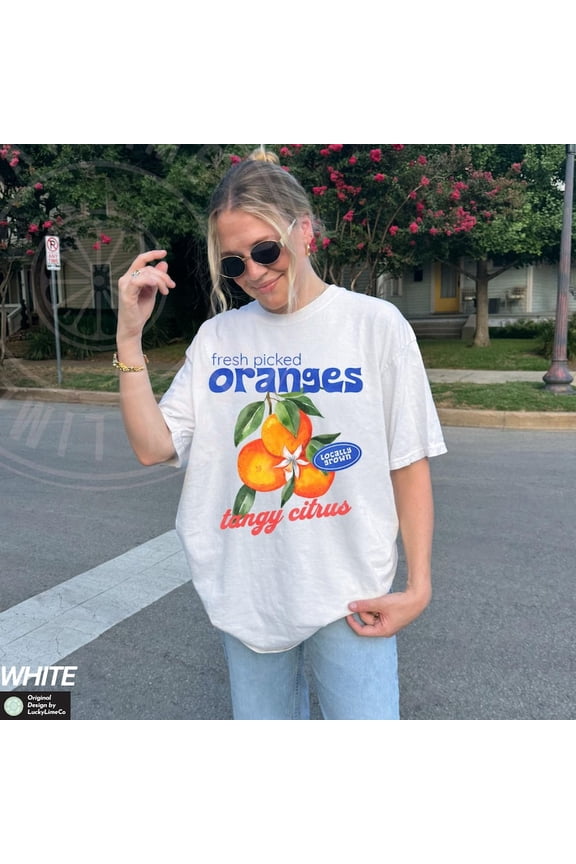 Retro Orange Shirt, Fresh Oranges Shirt, Summer Graphic Tee, Summer Tshirt, Citrus Shirt, Farmers Market Shirt, Fresh Fruit Shirt, 90s Tee All Size S-5Xl