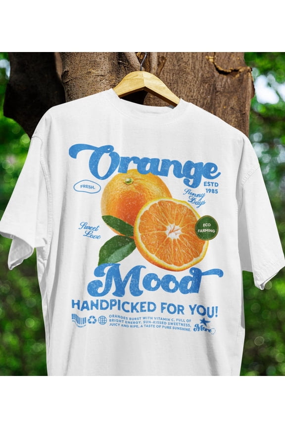Retro Orange T-Shirt, Vintage Fruit Tee, 90s Oversized Unisex Top, Best Gift for Him, Boyfriend, Fruit Graphic Tee, Comfy