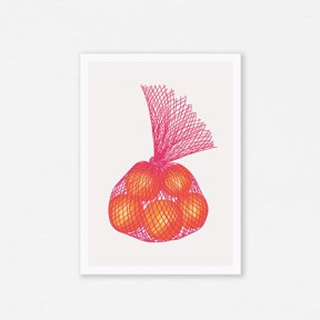 Retro Oranges Mesh Bag Print, Unframed Paper Poster 8x10in