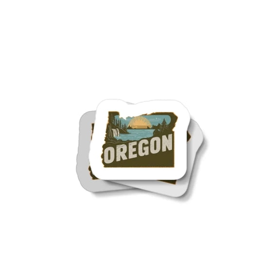 Retro Oregon Waterproof Sticker