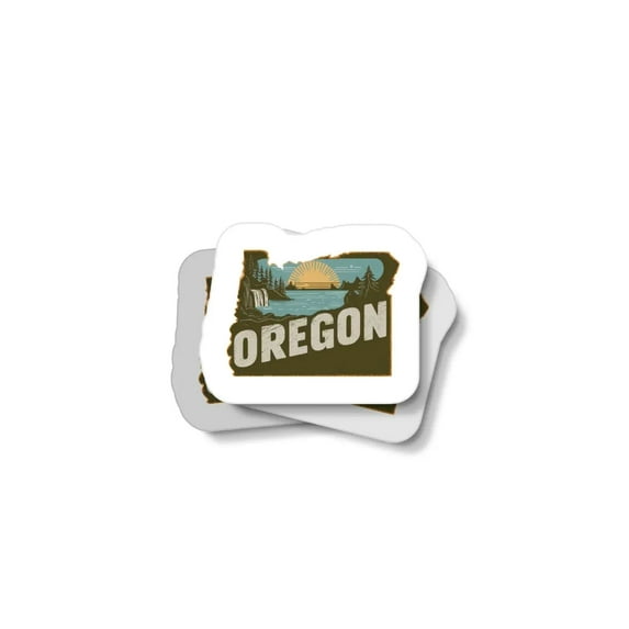 Retro Oregon Waterproof Sticker