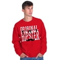 thumbnail image 1 of Retro Original Hipster Mustache Men's Big & Tall Crewneck Sweatshirt Brisco Brands 3X, 1 of 5