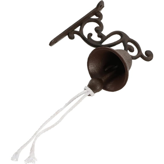 Retro Outdoor Bell, Rustic Vintage Large Iron Wall Mounted Metal Dinner Bell, Outdoor Courtyard Bar Wall Decor