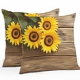 thumbnail image 1 of Retro Outdoor Pillow Covers Pack of 2 Sunflowers Rustic Wood Grain Texture Pastoral Style Waterproof Throw Pillow Covers Decorative Cushion Cases for Patio Garden Tent Balcony Couch 20x20 inch, 1 of 8