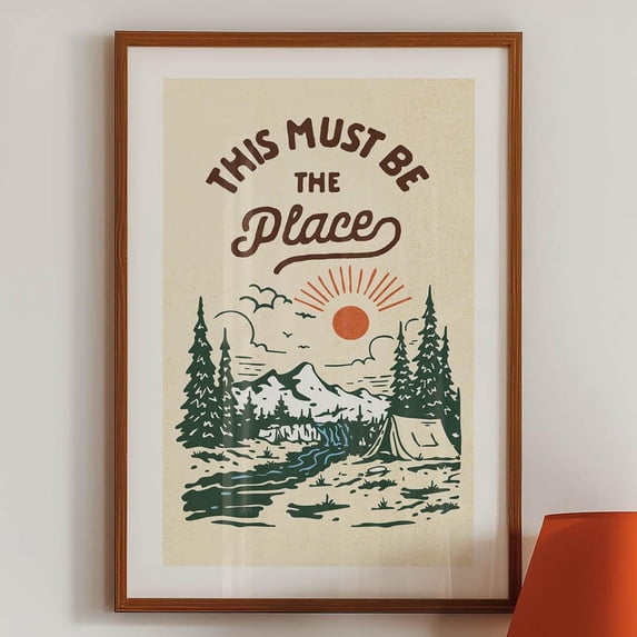 Retro Outdoors Art Print Camping Poster Outdoorsy Gift For Friend Camping Wall Art Camper Wall Decor Wilderness Artwork Wall Art, Modern Wall Decor, 8x12 UNFRAMED