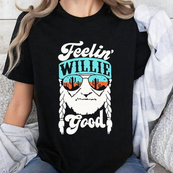 Retro Outlaw Shirt, Feelin' Willie Good T-Shirt Unisex, Sizes S-5XL, Gategoo