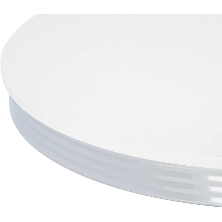 Retro Oval Dining Table Glossy White and Chrome