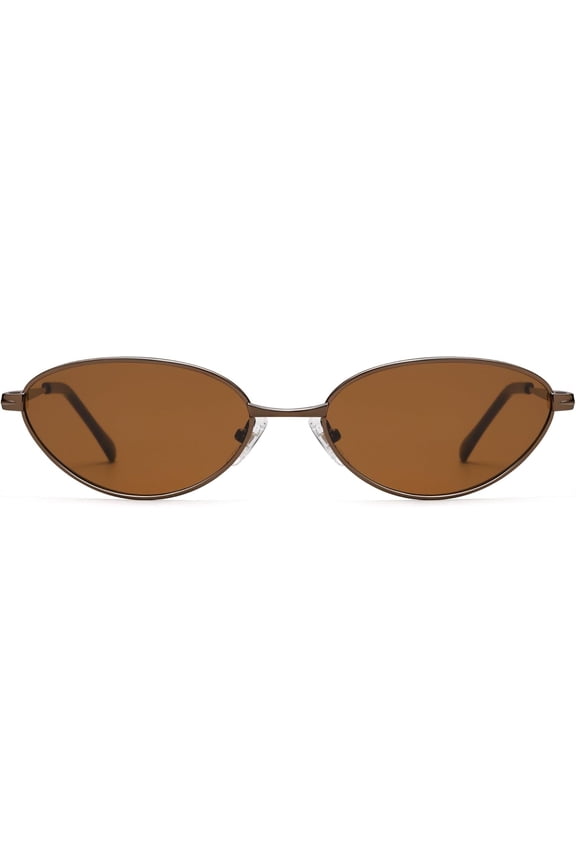 Retro Oval  Eye Sunglasses for Women Men, Small Slim  UV400 Sunnies AP3730