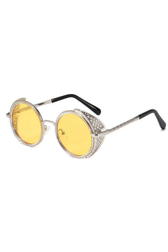 Retro Oval Sunglasses for Long Face Shapes, UV400 Protection, Durable Plastic & Metal Frame, Personalized Style, Strong Resin Lenses, Logo Print
