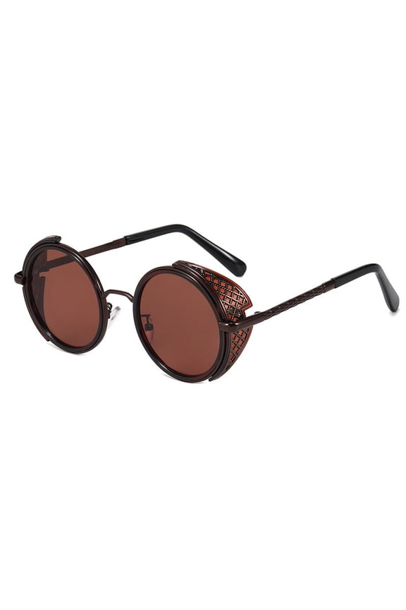 Retro Oval Sunglasses for Long Face Shapes, UV400 Protection, Durable Plastic & Metal Frame, Personalized Style, Strong Resin Lenses, Logo Print