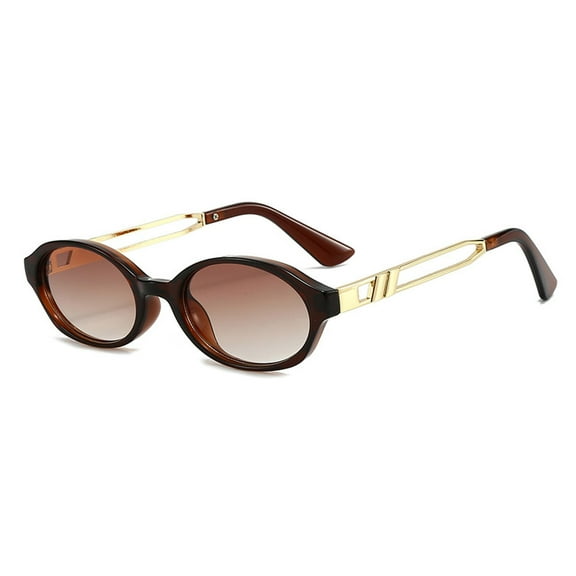 Retro Oval Sunglasses for Men Women Narrow Round Shades 90s Style Lightweight Comfortable Cycling Glasses