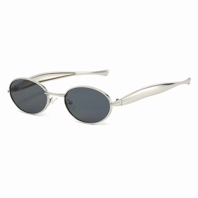 Retro Oval Sunglasses for Women Men - Classic 90s Vintage Trendy Shades with UV400 Protection, Gold Metal Frame