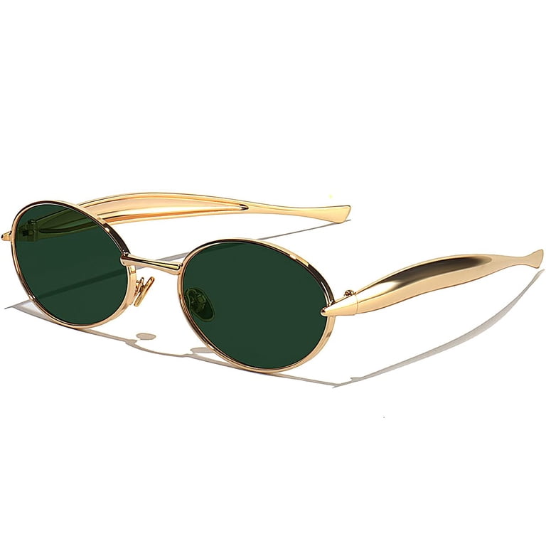 Retro Oval Sunglasses for Women Men - Classic 90s Vintage 